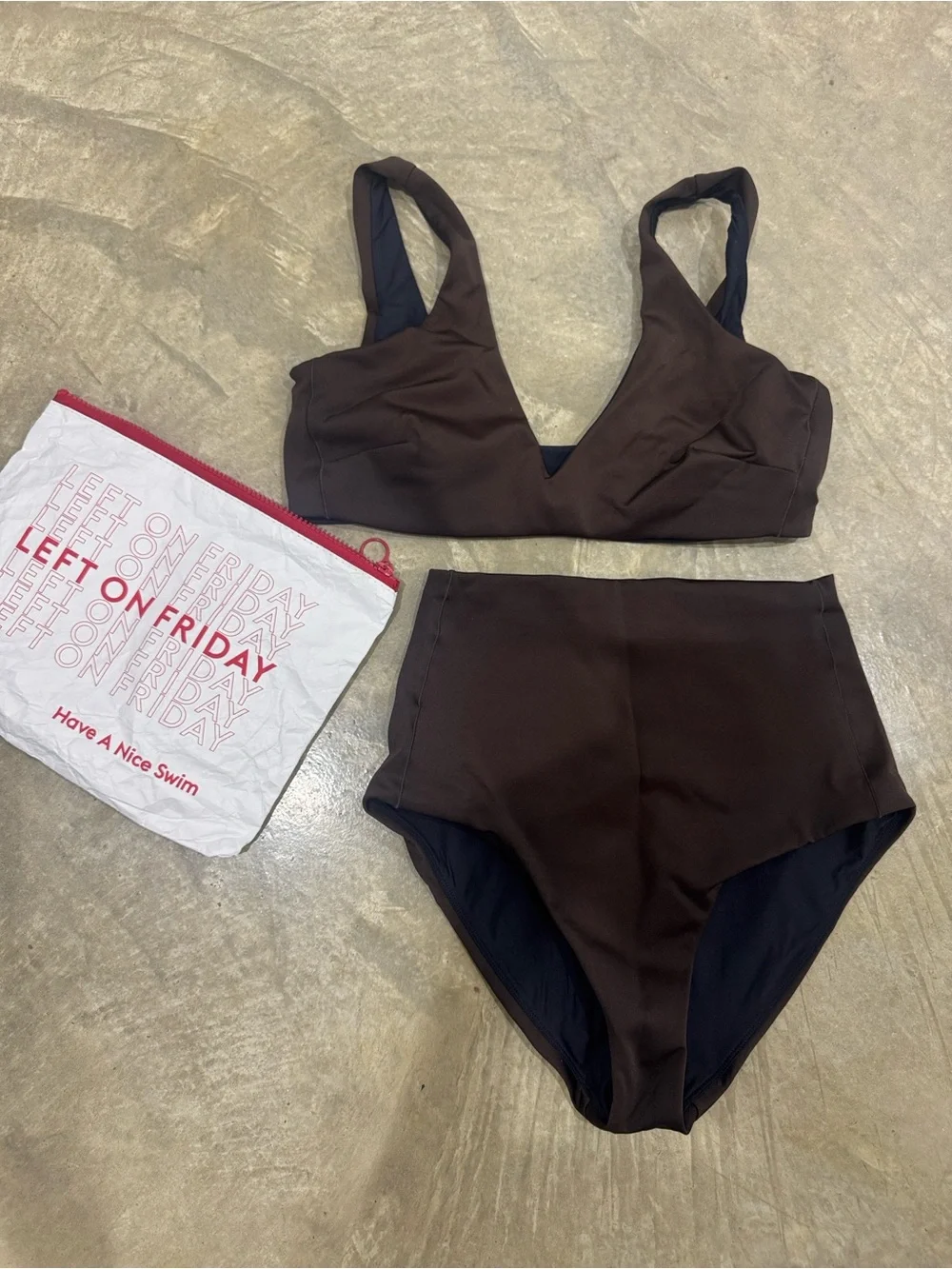 Hi Tide Bottom & Plunge Top — Cold Brew Brown Women’s Swimwear